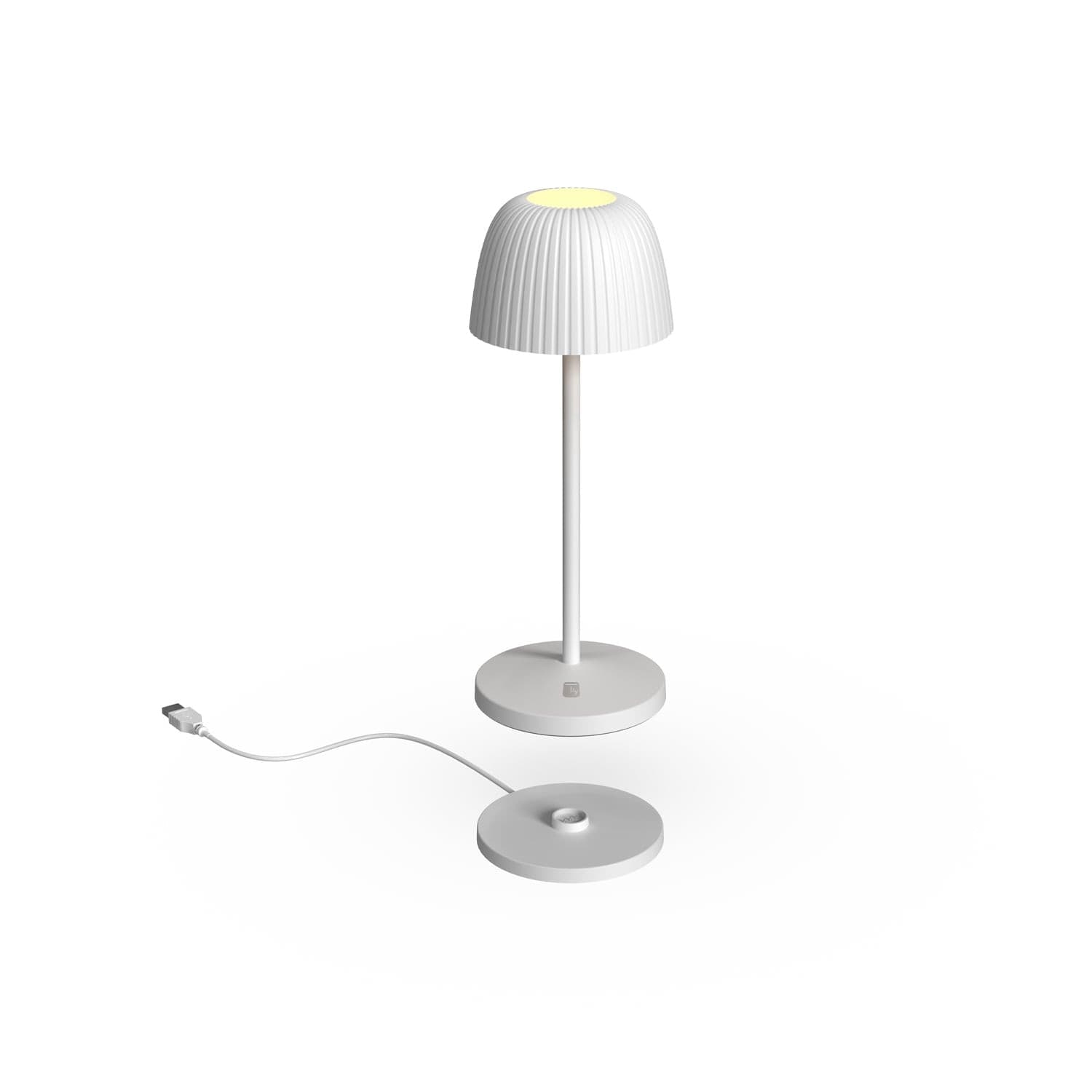 Lampada da Tavolo LED per Esterni con Base di Ricarica Bianca - 5