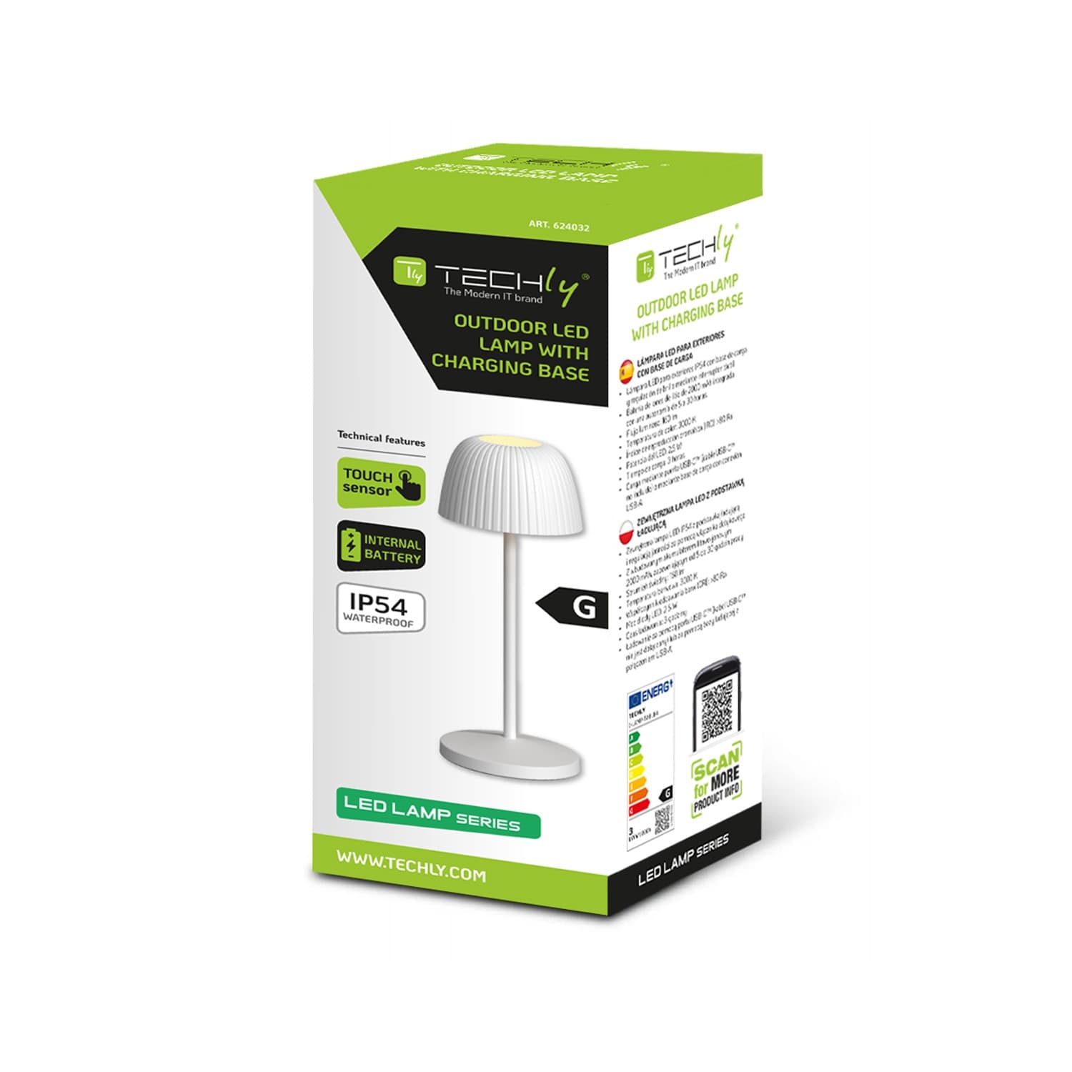 Lampada da Tavolo LED per Esterni con Base di Ricarica Bianca - 6