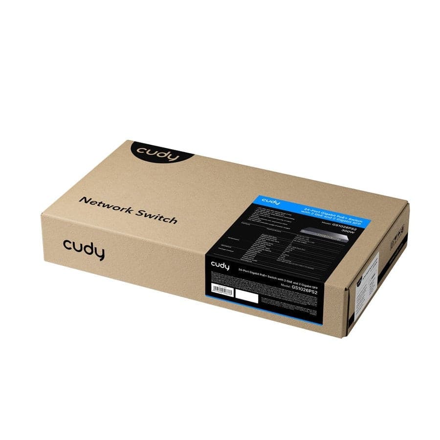 Switch Gigabit PoE+ 24 Porte con 2 Uplink GBE e 2 Gigabit SFP, GS1026PS2 Nero - 12