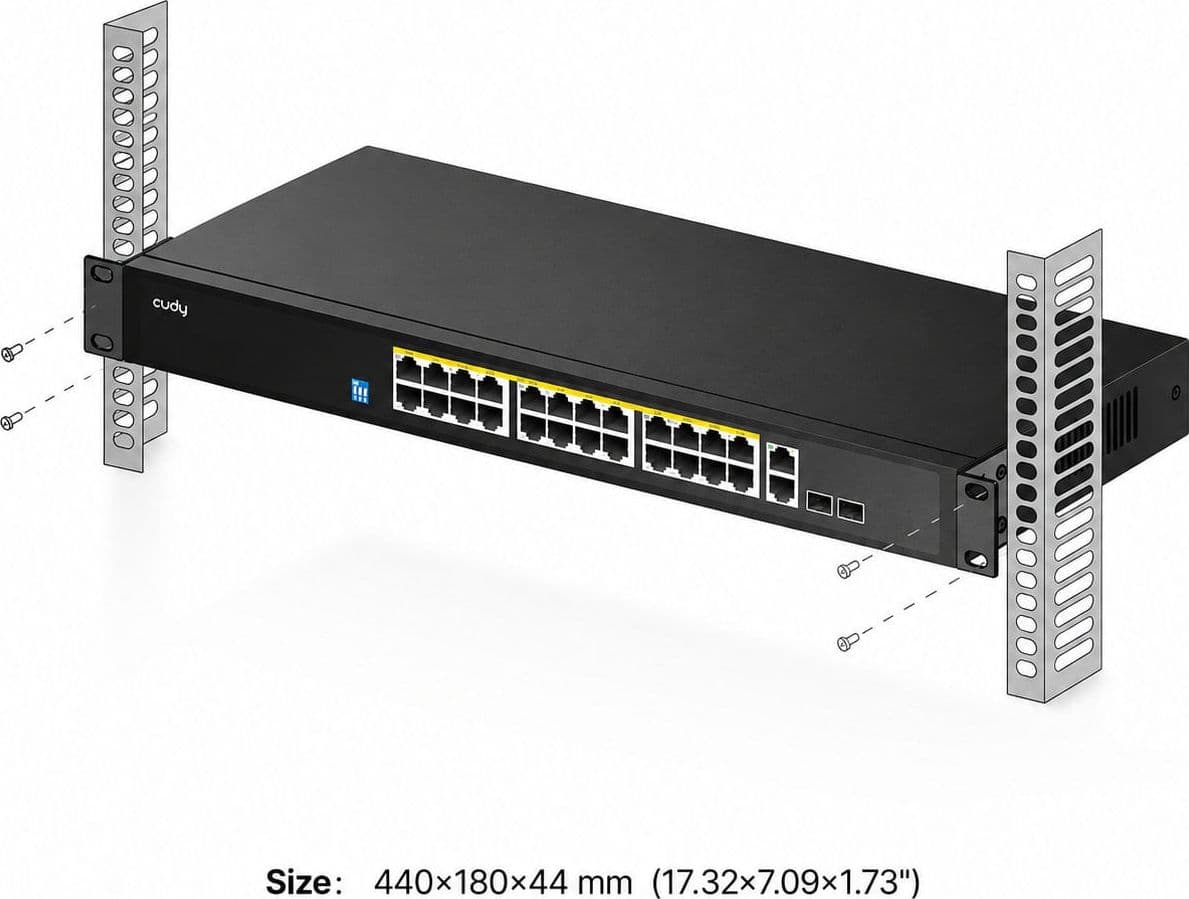 Switch Gigabit PoE+ 24 Porte con 2 Uplink GBE e 2 Gigabit SFP, GS1026PS2 Nero - 13