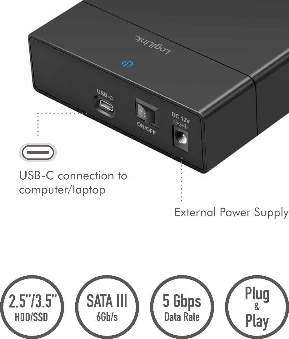 Box Esterno USB-C&trade 3.2 Gen 1 per HDD/SSD SATA da 2,5'' e 3,5'' - 2