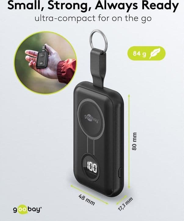 Power Bank Wireless Magnetico per Apple Watch con LED 2.500 mAh 2,5W Nero - 3