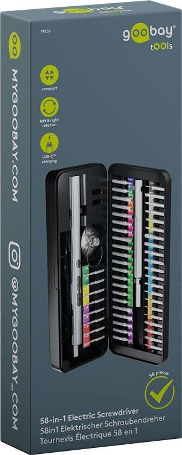 Set Cacciavite Elettrico 58in1 con 50 Punte di Precisione - 8