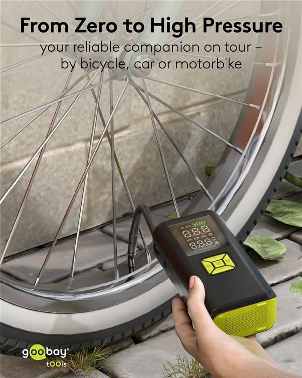 Compressore d'aria Portatile a Batteria Ricaricabile e Display a LED - 7