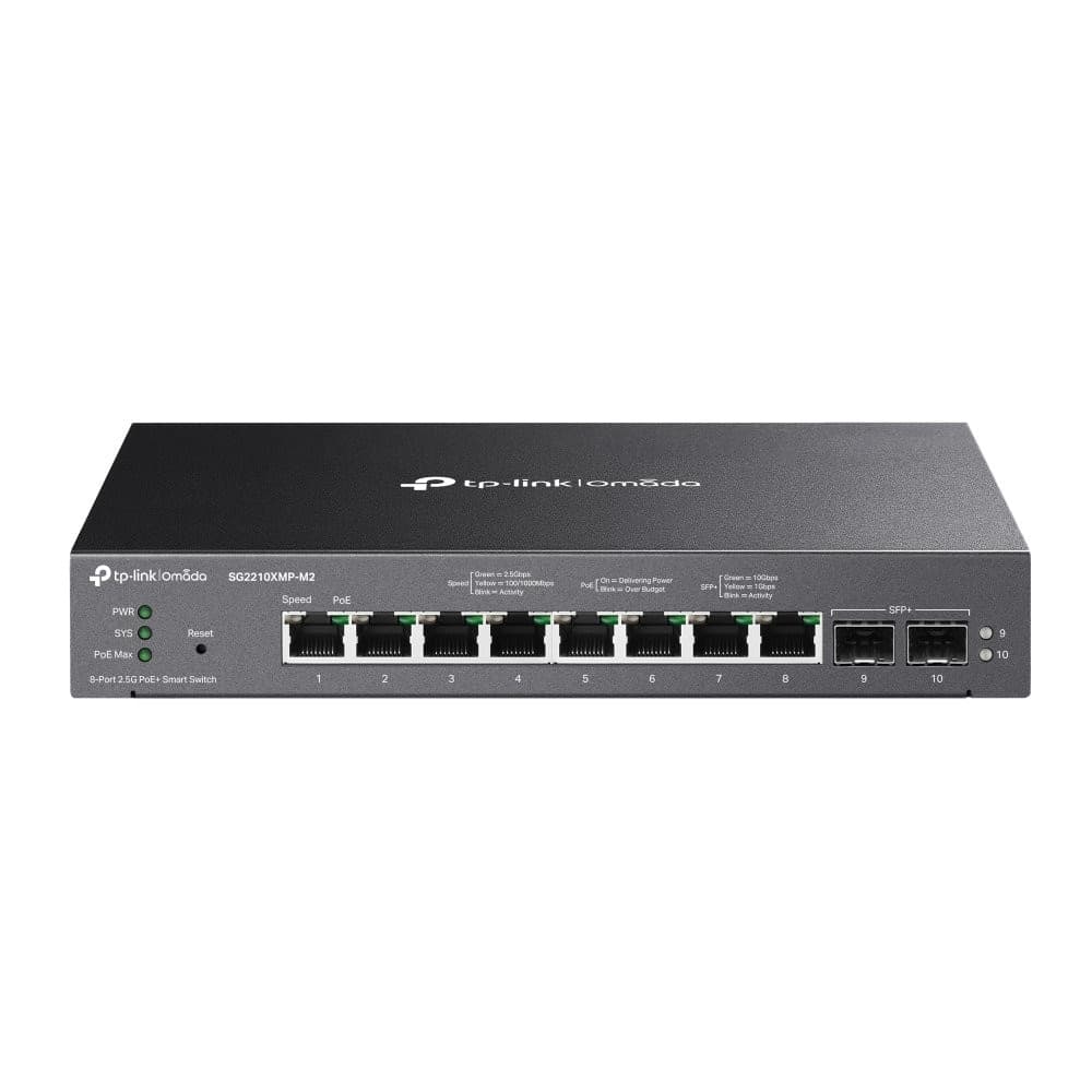 Switch Smart con 10 Porte, 8 2.5GBASE-T, 2 Porte 10GE SFP+ e 8 porte PoE+, SG2210XMP-M2 - 8