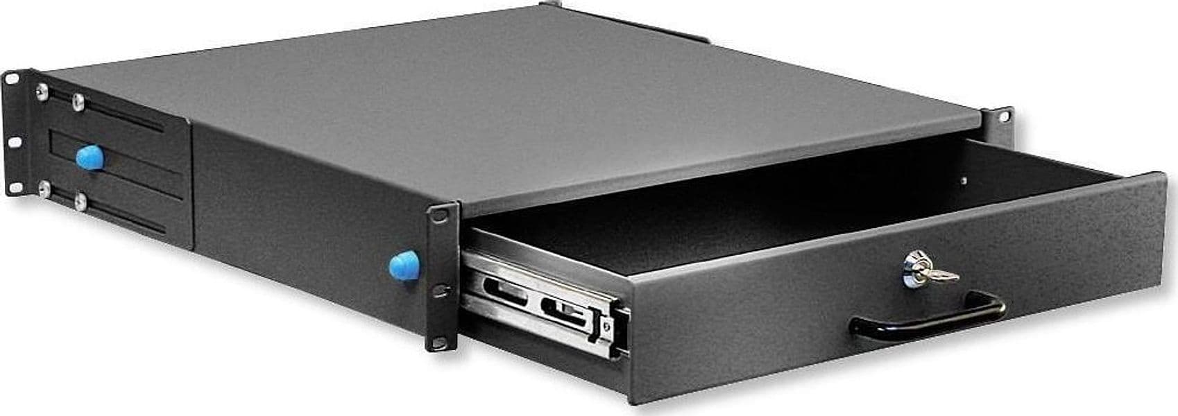 Cassetto Porta Tastiera 2U per Armadi Rack 19'' con Serratura Nero - 2