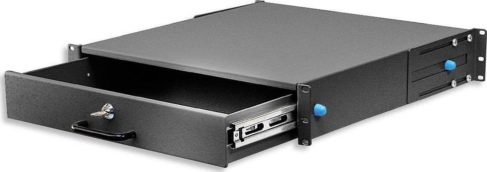 Cassetto Porta Tastiera 2U per Armadi Rack 19'' con Serratura Nero - 3
