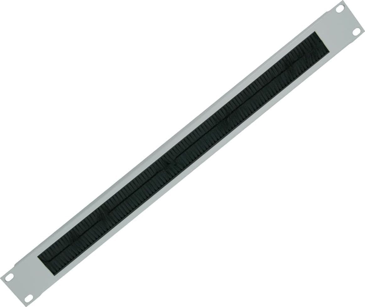 Pannello Passacavi 1U Forato con Spazzola Grigio