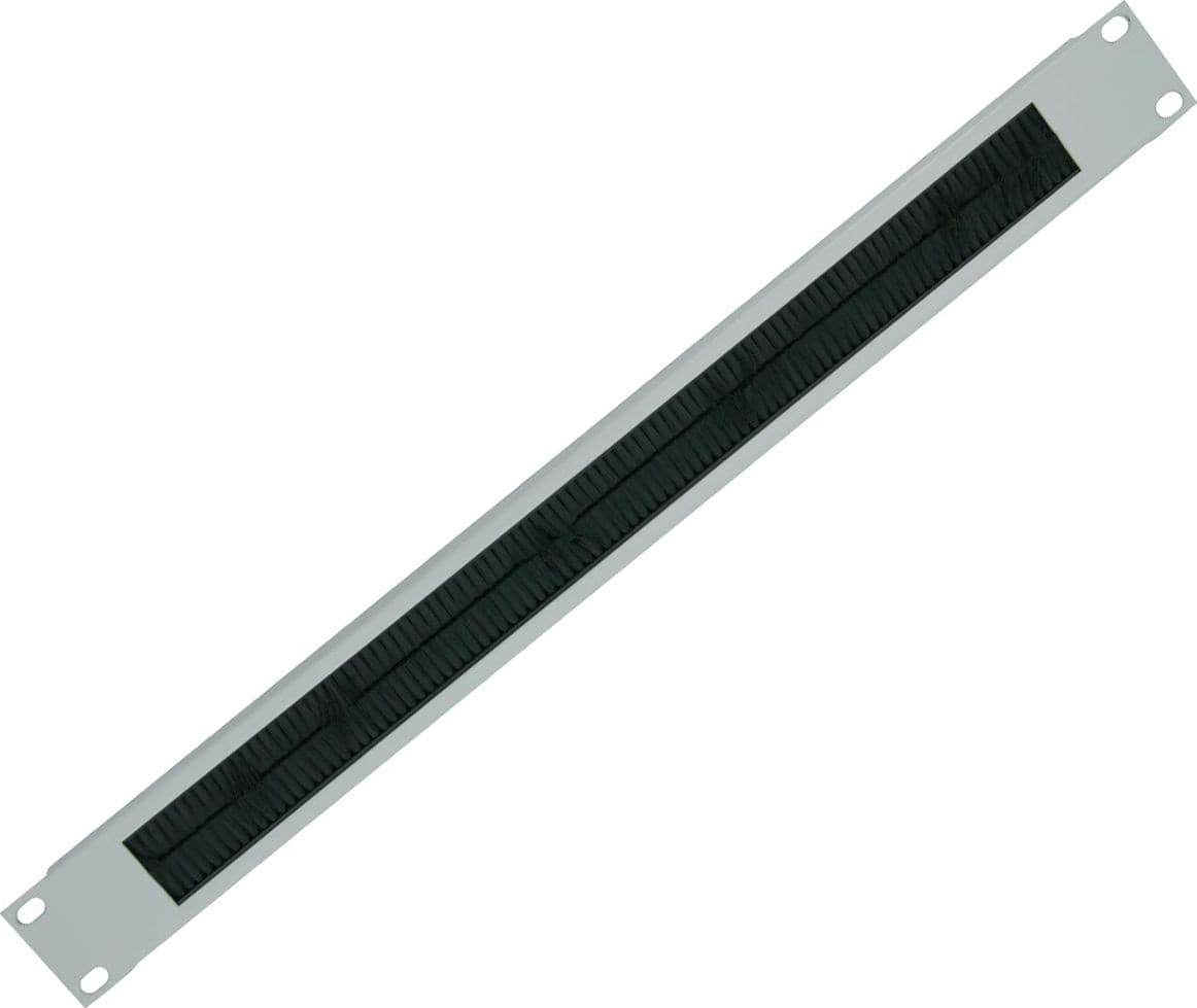 Pannello Passacavi 1U Forato con Spazzola Grigio - 4