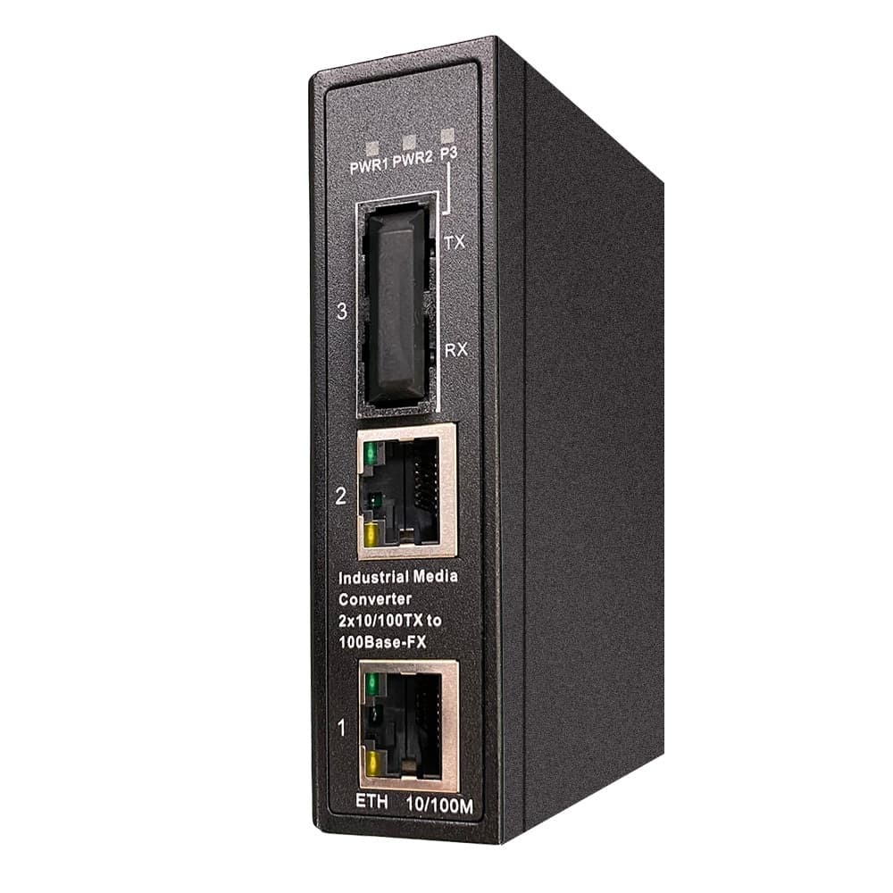 Convertitore Industriale Fast Ethernet a fibra ottica su guida DIN - 2