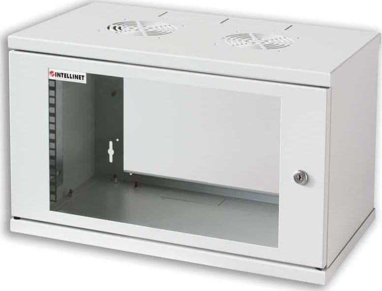Armadio Rack 19'' a muro 10 unit&agrave prof. 400 Grigio Assemblato - 6
