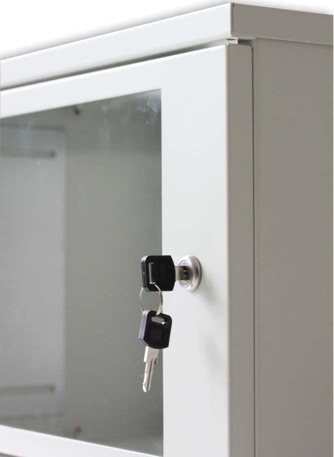 Armadio Rack 19'' a muro 10 unit&agrave prof. 400 Grigio Assemblato - 7