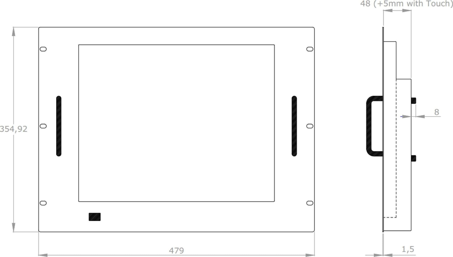 Monitor LCD 17'' Touch Screen per Rack 19'' 8 Unit&agrave Nero - 2
