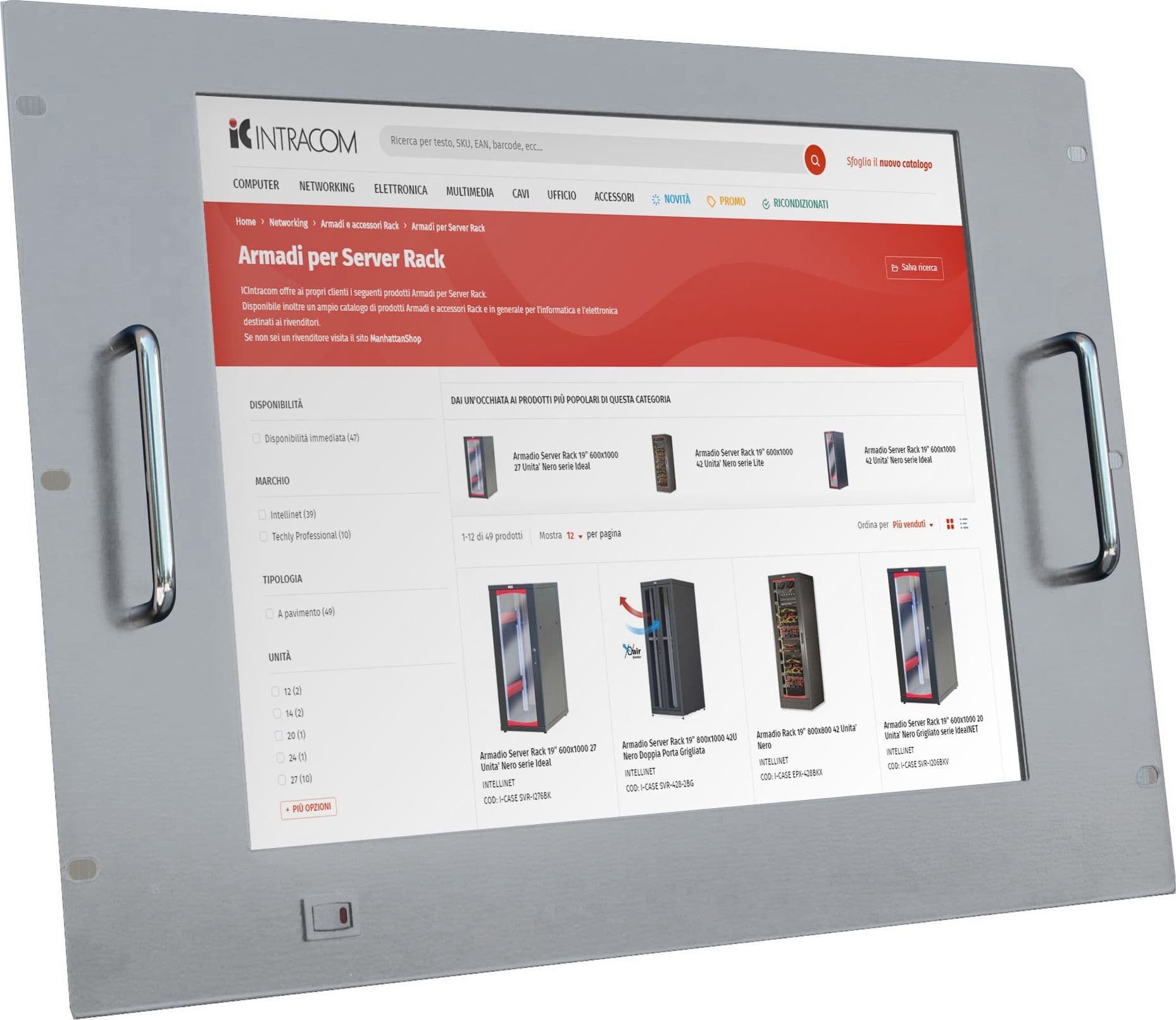 Monitor LCD 17'' per Rack 19'' 8 Unit&agrave Grigio - 4