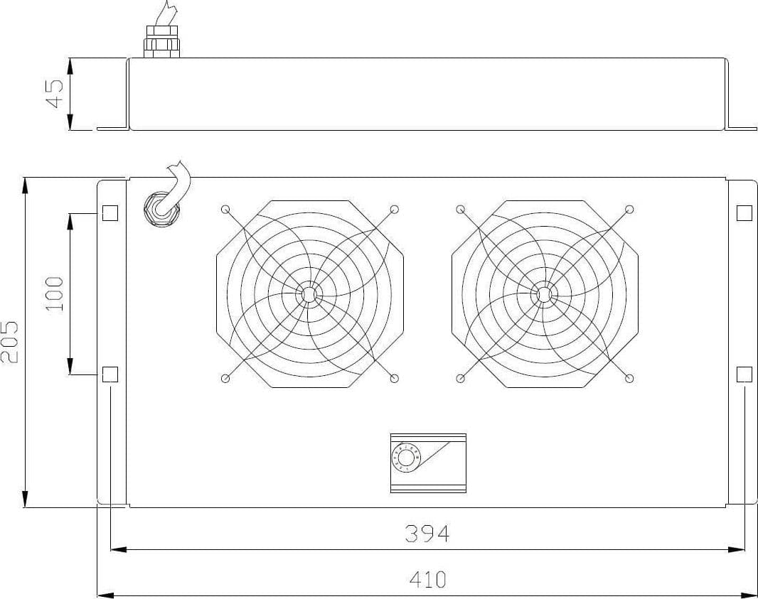 Gruppo di ventilazione a soffitto per Rack 19'' 2 Ventole Nero - 2