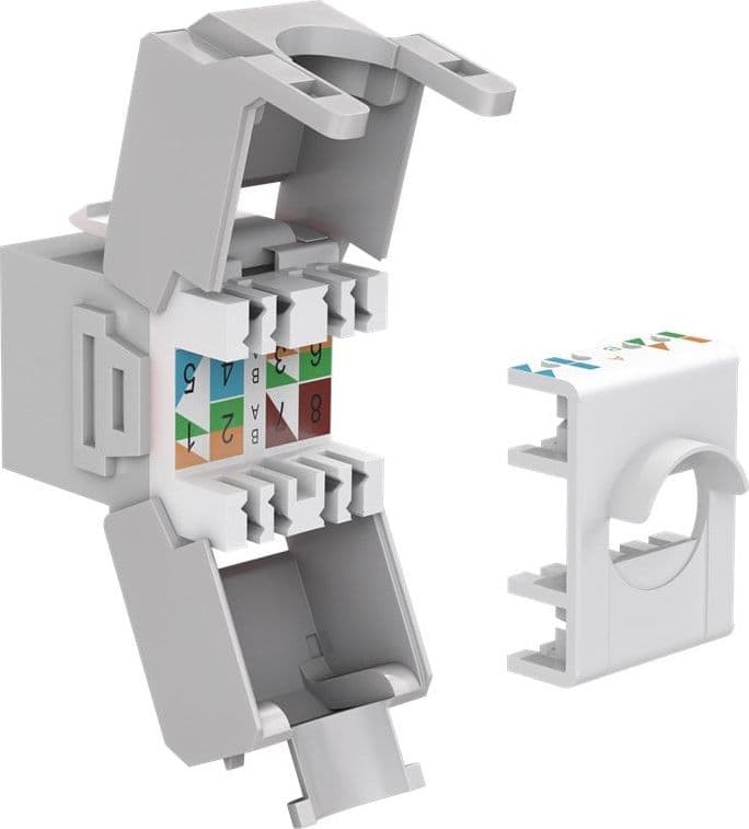 Frutto Keystone RJ45 Cat6A UTP 500MHz Grigio - 3
