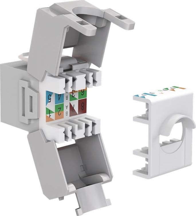 Frutto Keystone RJ45 Cat6A UTP 500MHz Grigio - 5