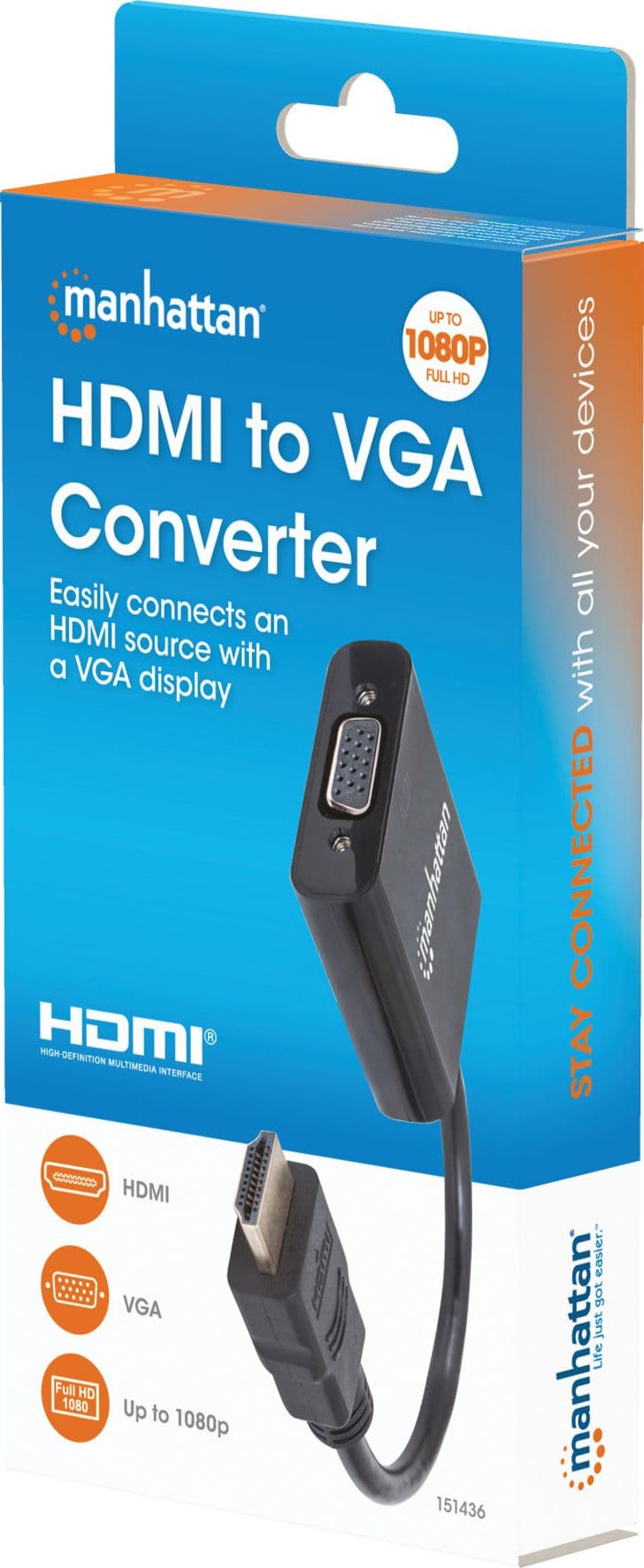 Cavo Convertitore HDMI a VGA con MicroUsb 30cm Nero - 2