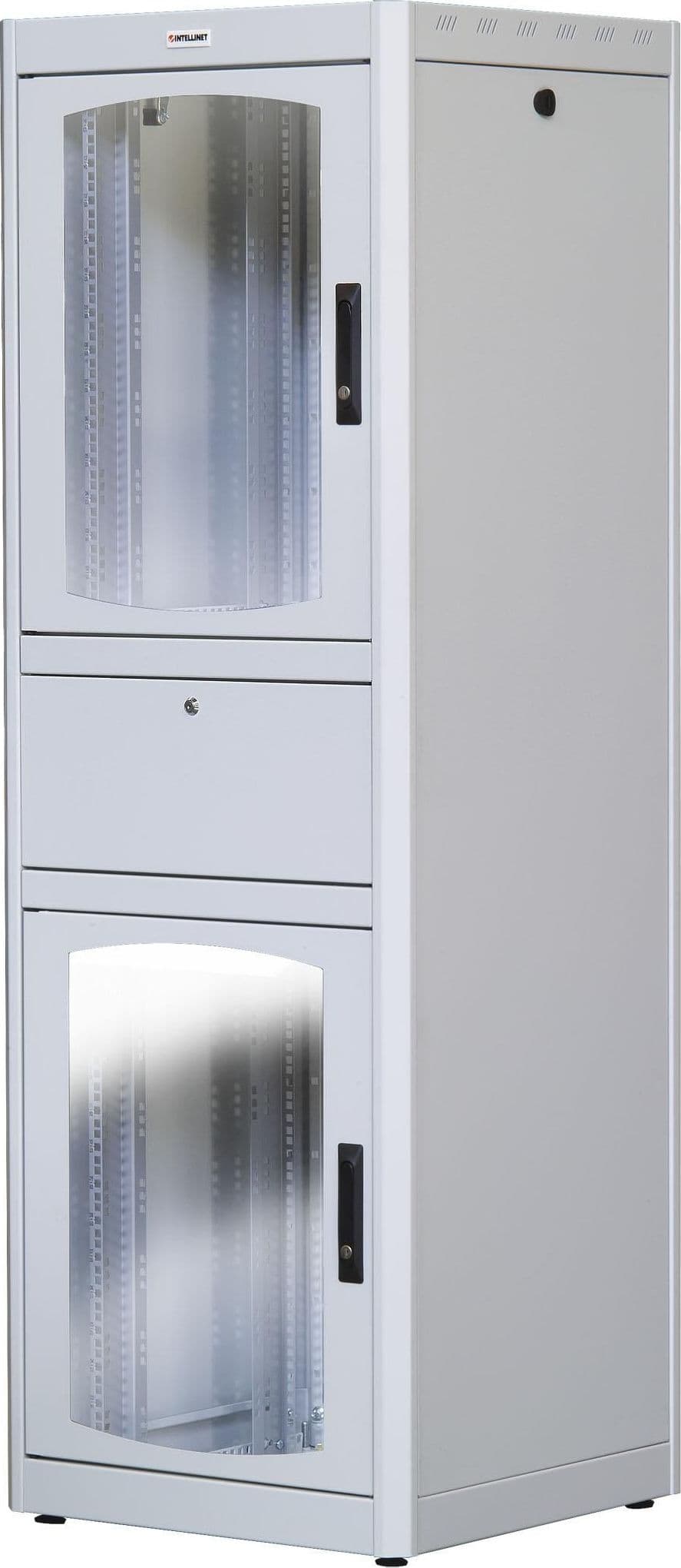 Armadio Rack 19'' 600x600 38U con Ripiano Tastiera Grigio - 11