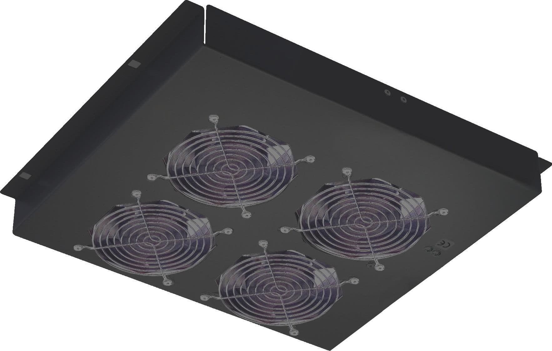 Gruppo di 4 Ventole a Soffitto Senza Termostato per Rack 19'' Nero - 3