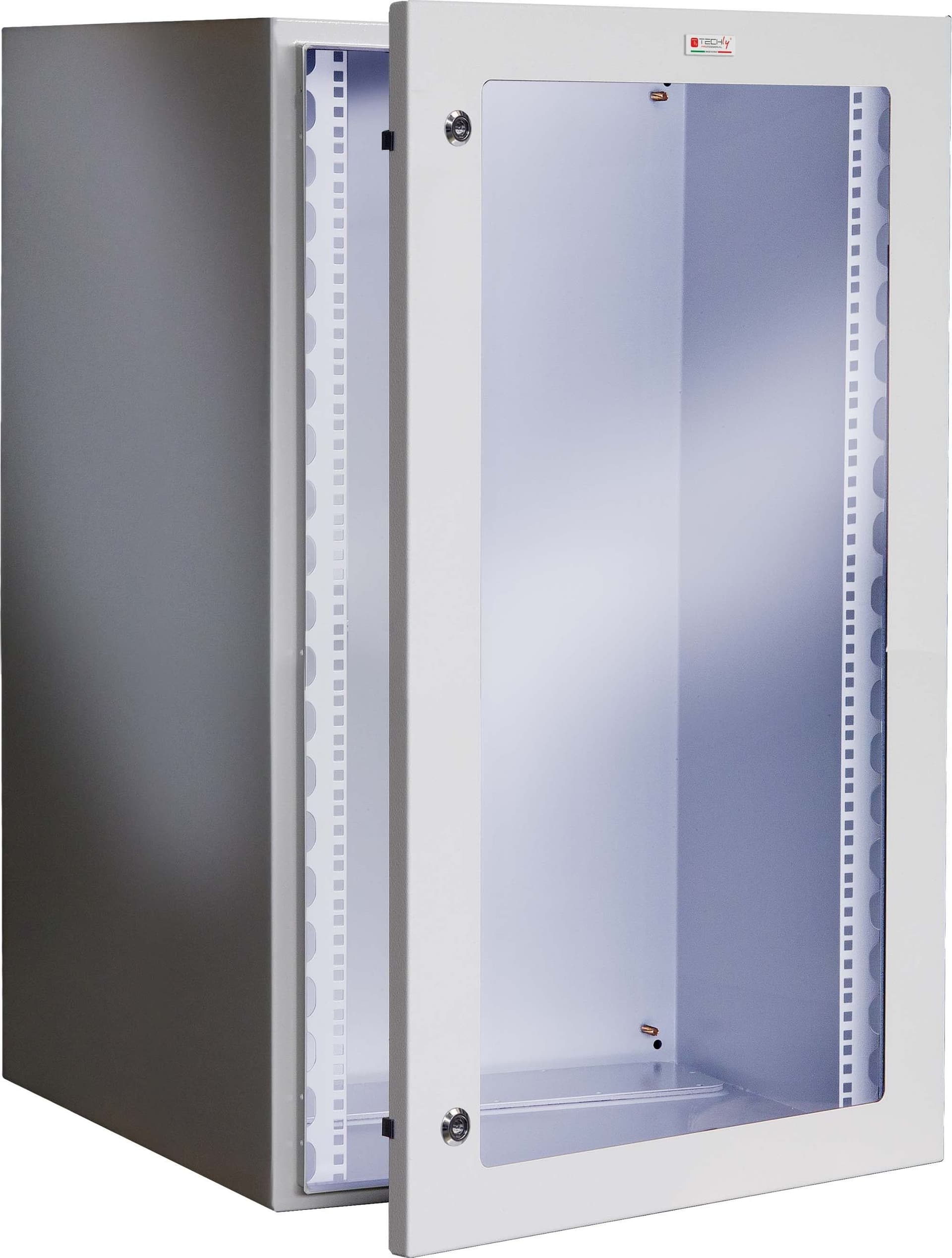 Armadio Rack 19'' a muro 17U grigio IP65 porta vetro prof. 600 mm - 2