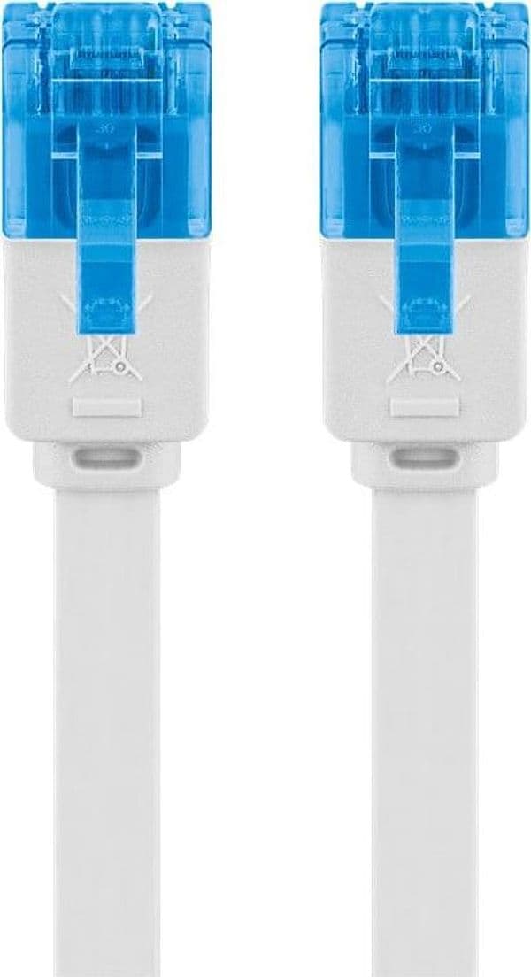 Cavo di Rete Patch Piatto in Rame Cat.6A UTP 5m Bianco - 4