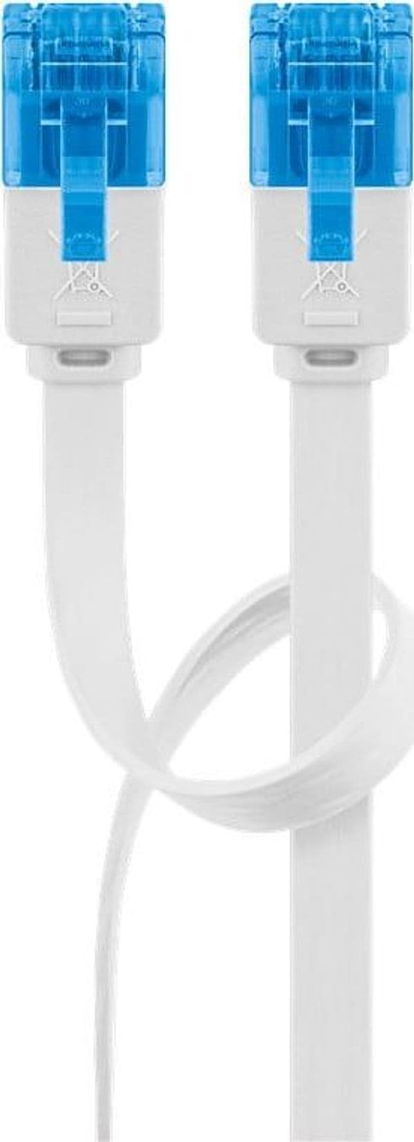Cavo di Rete Patch Piatto in Rame Cat.6A UTP 5m Bianco - 6