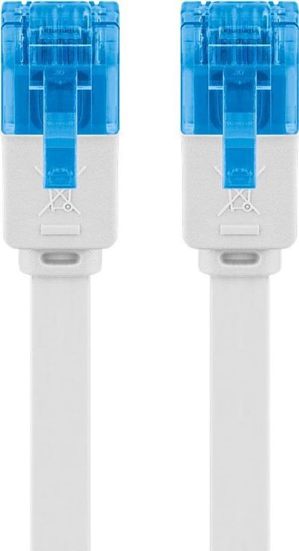Cavo di Rete Patch Piatto in Rame Cat.6A UTP 5m Bianco - 7