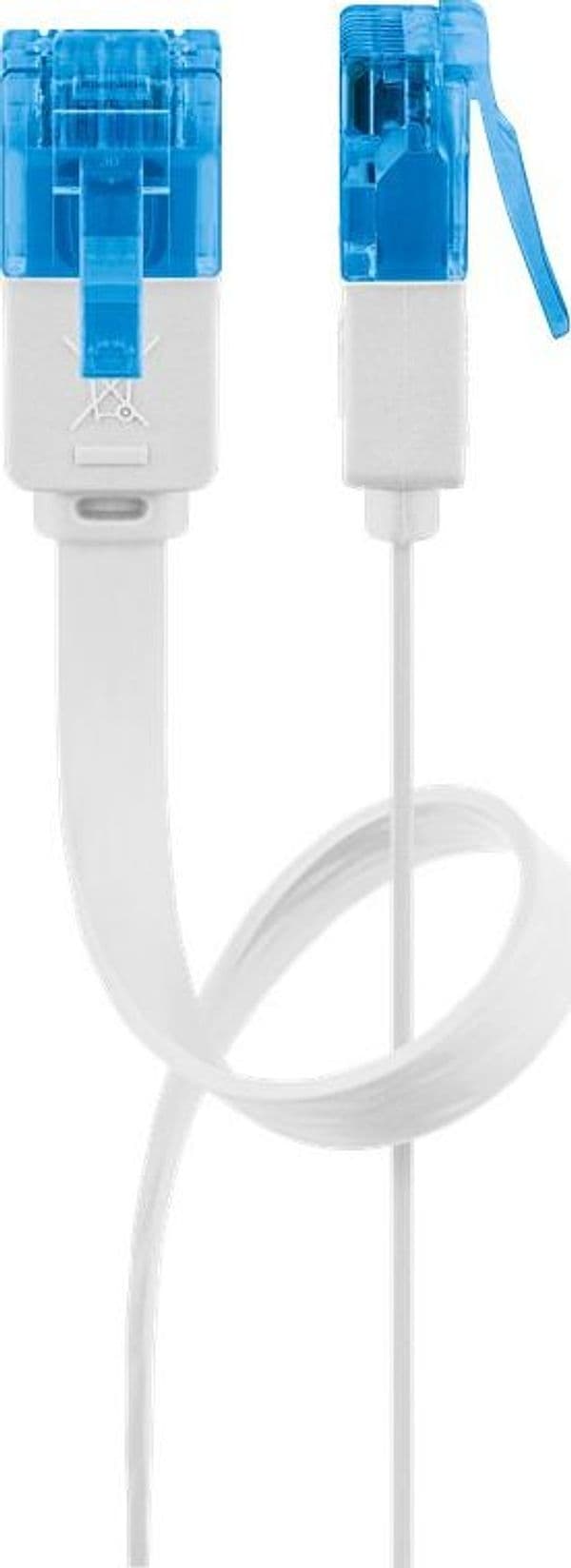 Cavo di Rete Patch Piatto in Rame Cat.6A UTP 5m Bianco - 9