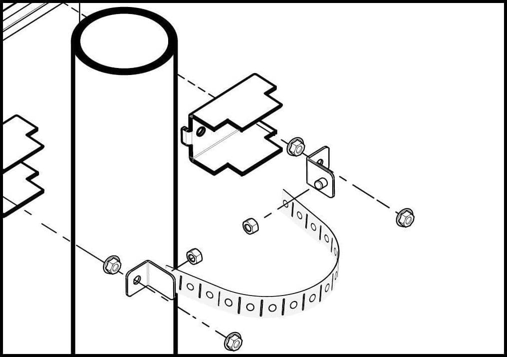Sistema di fissaggio a palo per rack IP65 - 3