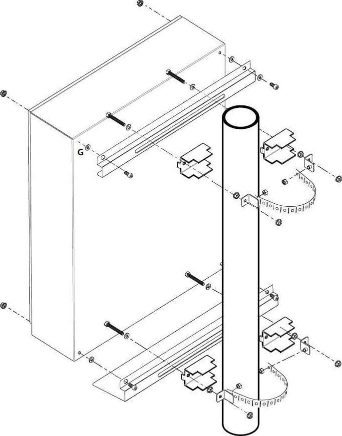 Sistema di fissaggio a palo per rack IP65 - 5