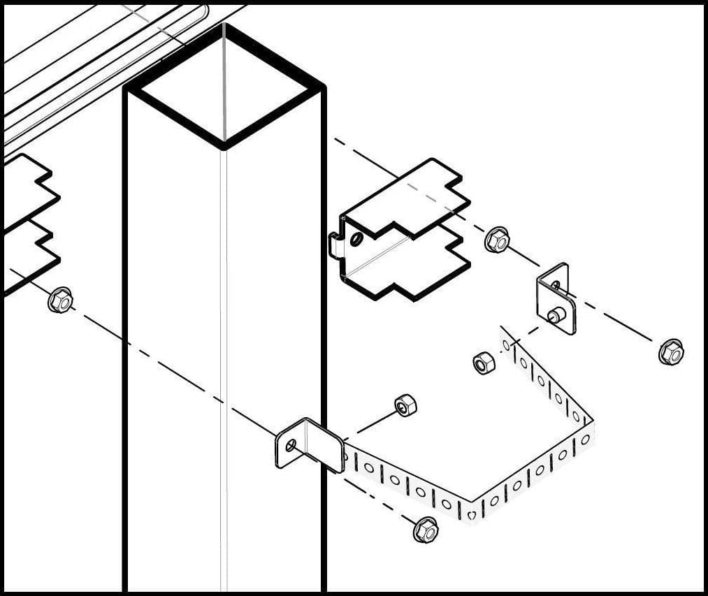 Sistema di fissaggio a palo per rack IP65 - 7