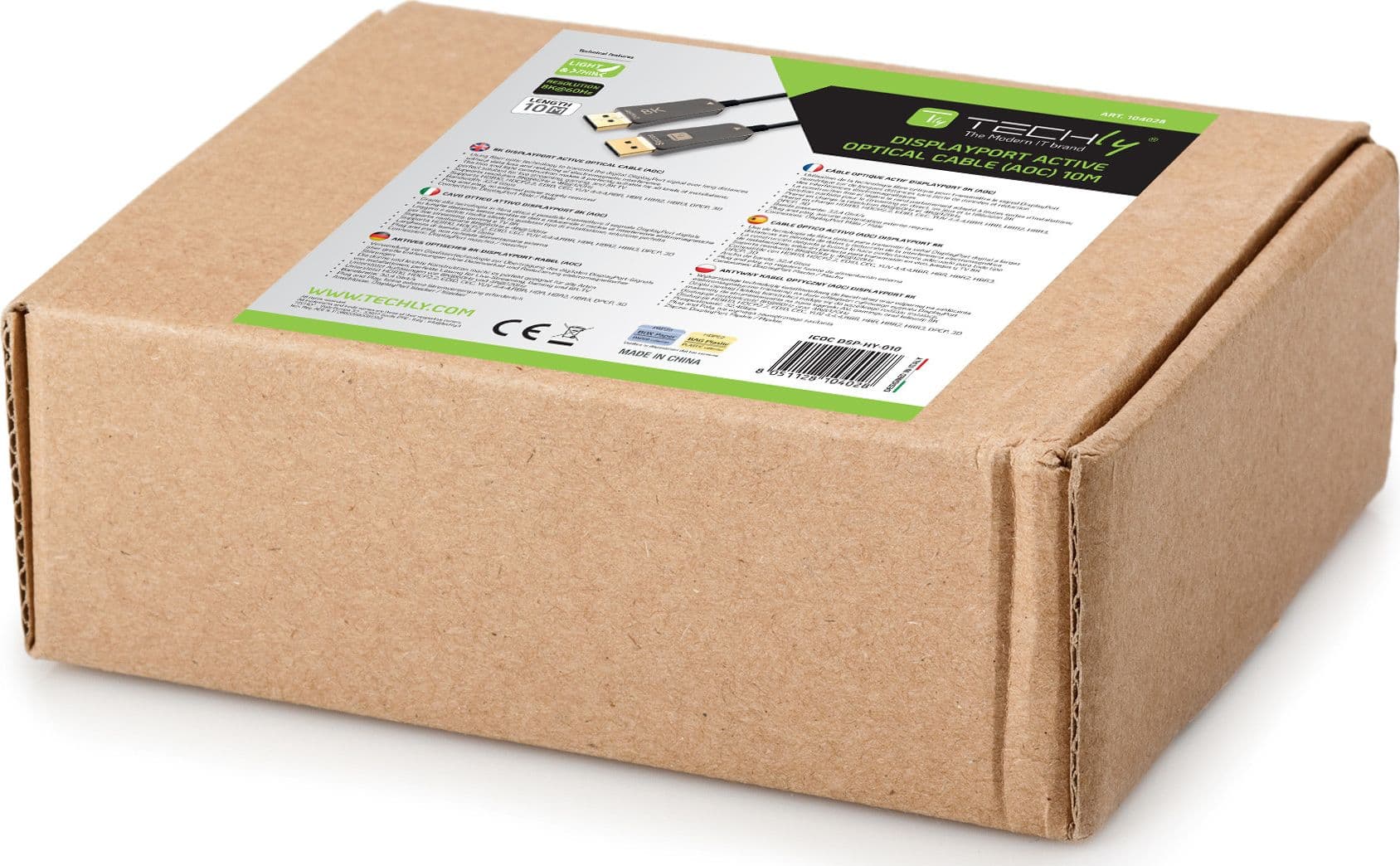 Cavo Ottico Attivo DisplayPort 1.4 AOC 8K@60Hz 32.4 Gbps Connettori a Scatto 50m - 2