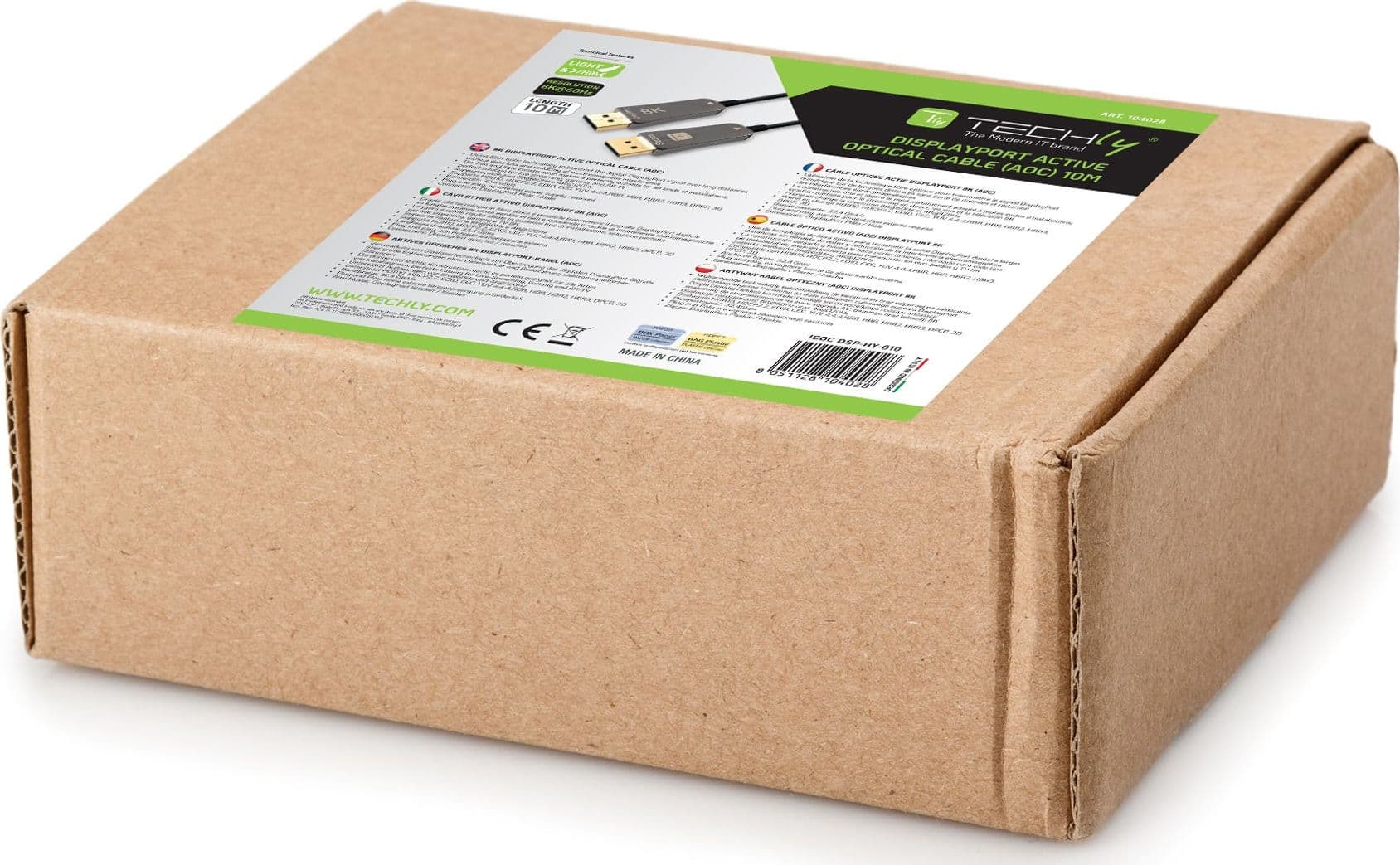 Cavo Ottico Attivo DisplayPort 1.4 AOC 8K@60Hz 32.4 Gbps Connettori a Scatto 50m - 7