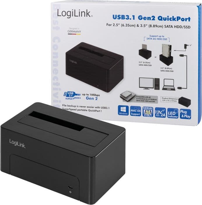 Docking Station USB3.1 Gen2 per HDD/SSD SATA da 2.5''/3.5'' Nero - 7