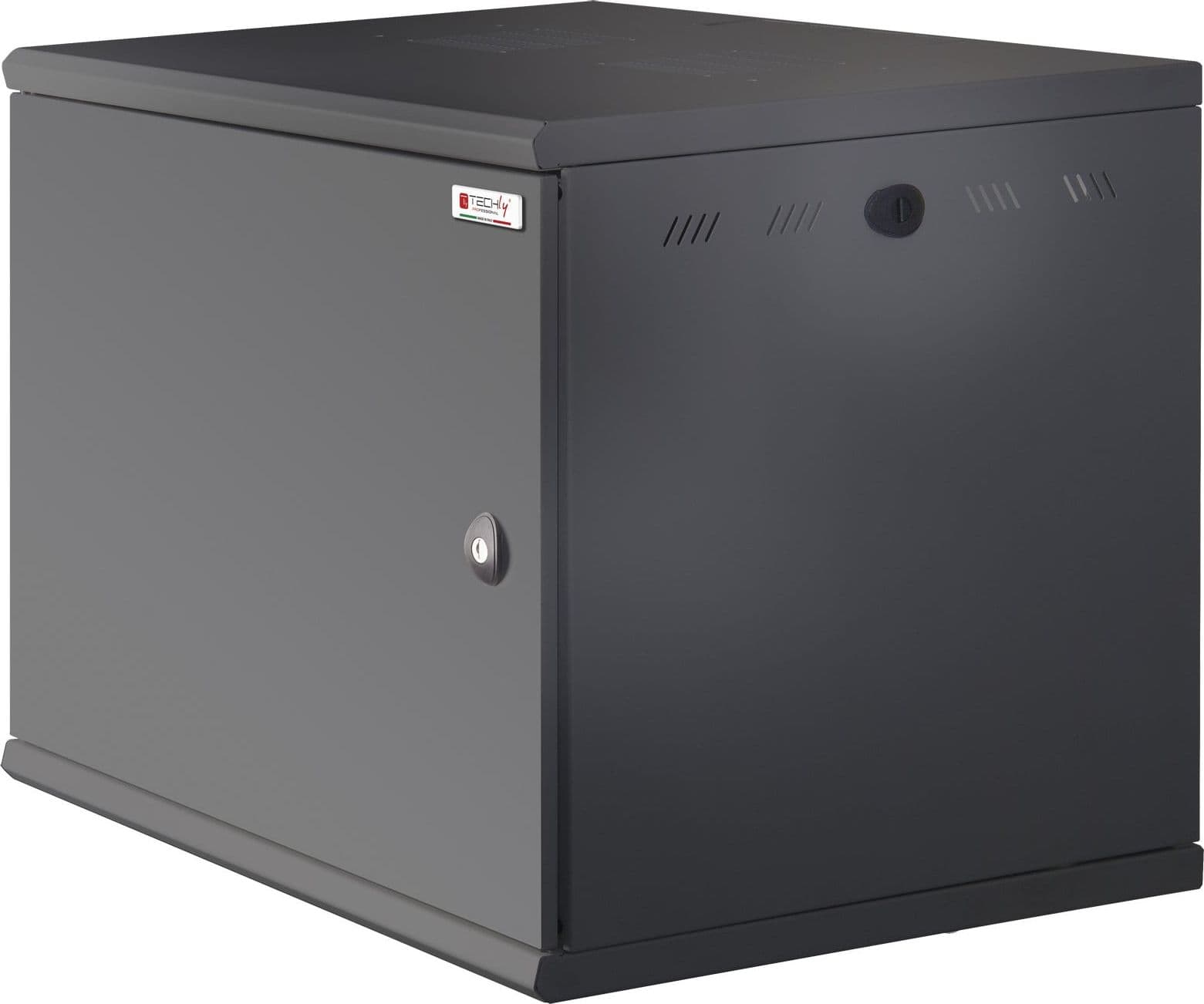 Armadio Rack 19'' a muro 6U sezione unica P 500mm Porta Cieca Nero - 2