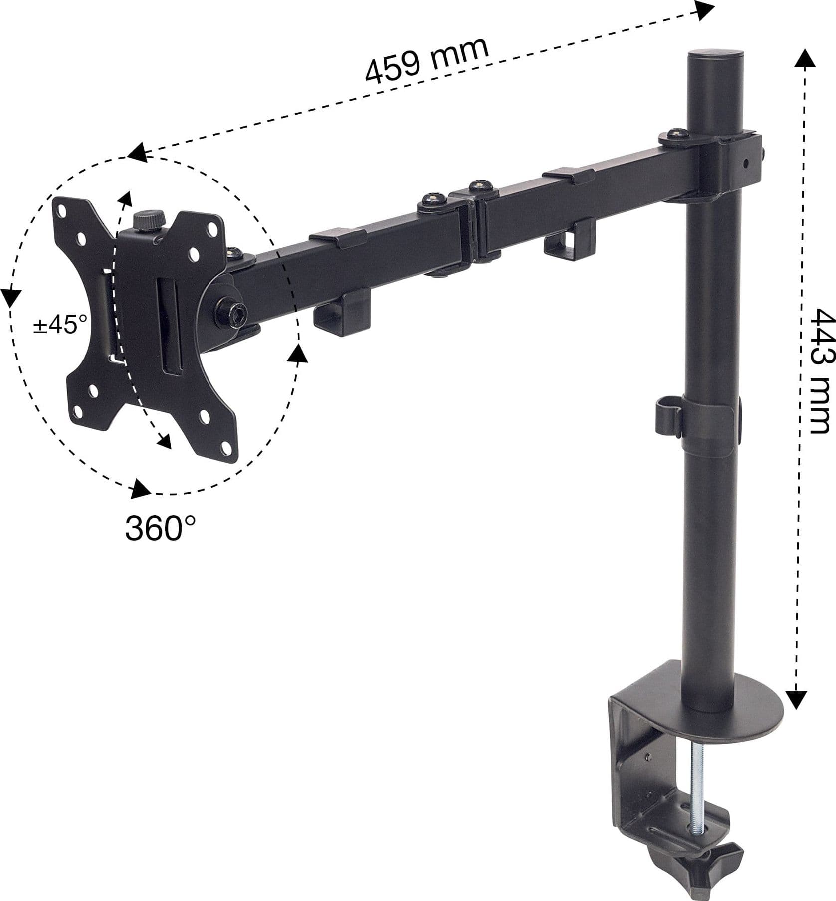 Supporto da Scrivania per Monitor 13-32'' Doppio Snodo di Regolazione - 4