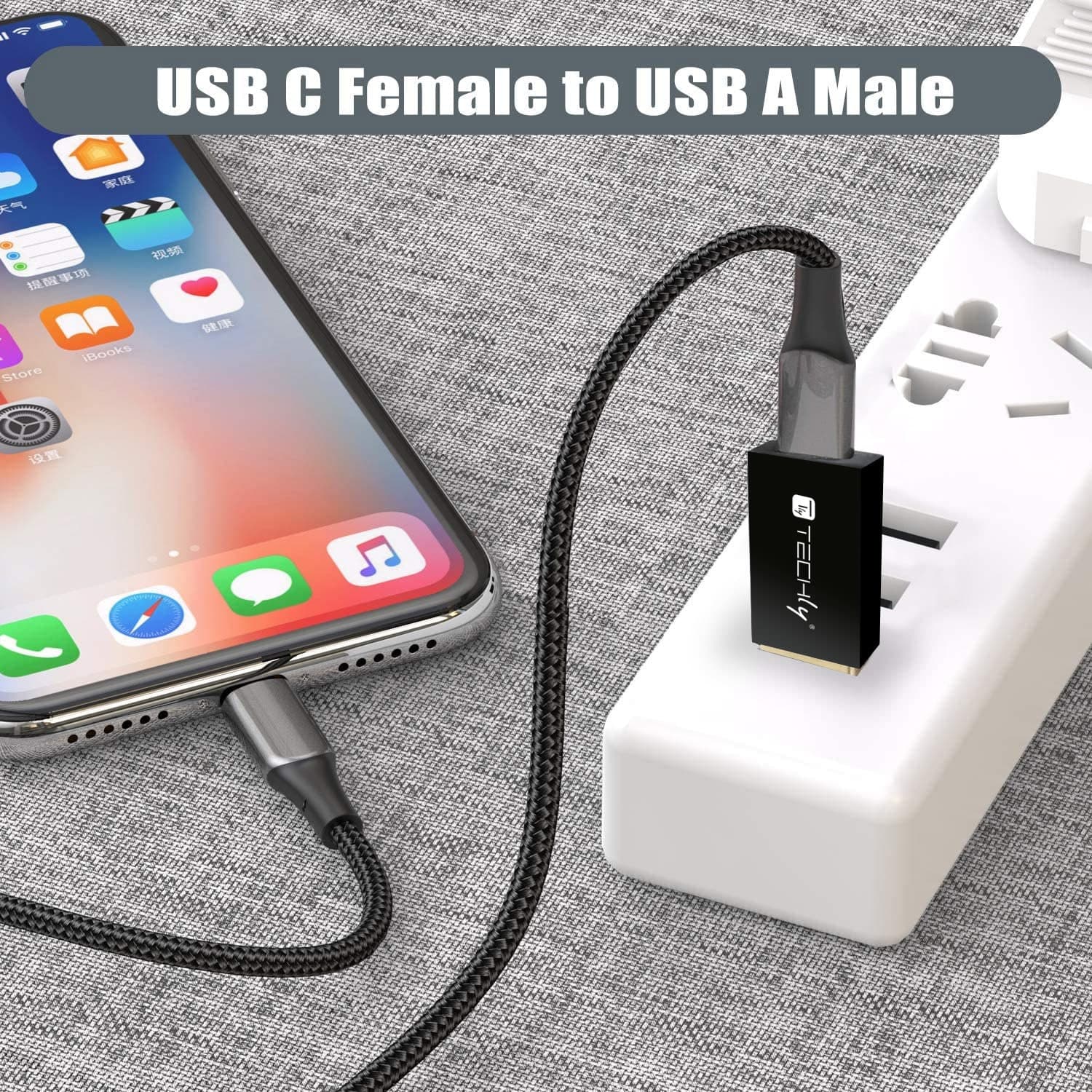 Adattatore Convertitore USB 3.2 USB A Maschio a USB-C&trade Femmina Nero - 10