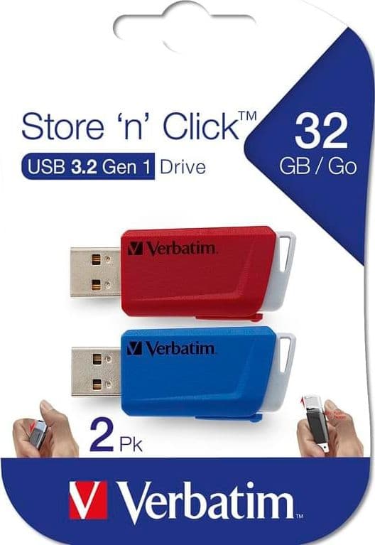 Due Chiavette Store 'n' Click 32GB Rosso e Blu - 2