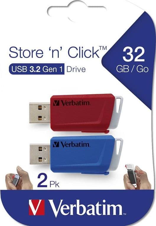 Due Chiavette Store 'n' Click 32GB Rosso e Blu - 6