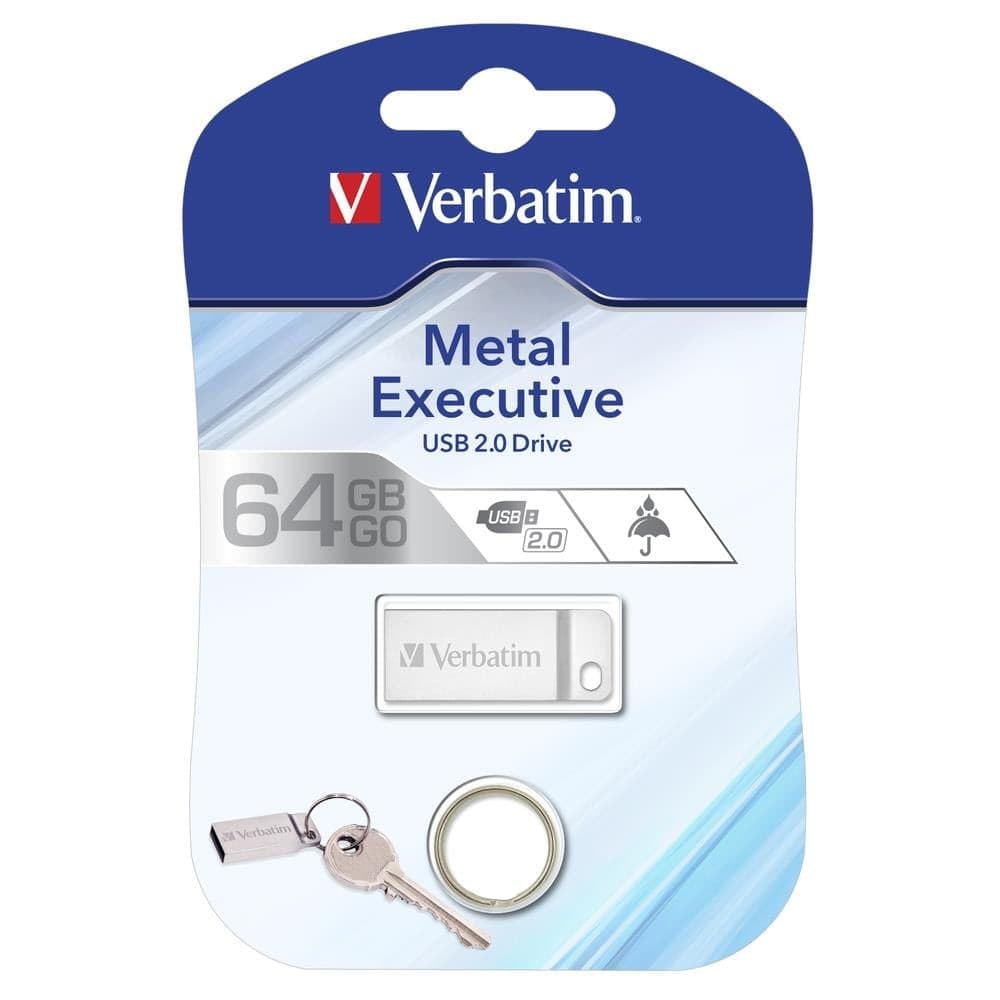 Mini Memoria USB Verbatim con Portachiavi 64GB Silver - 2
