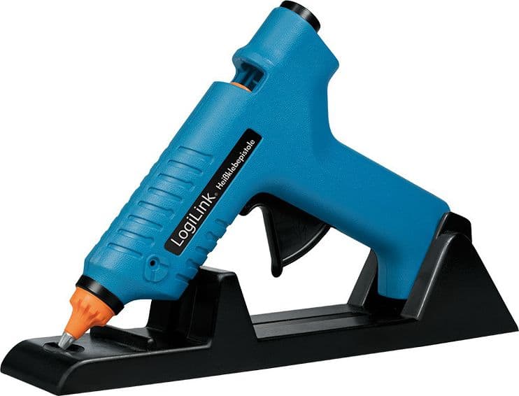 Pistola per Colla a Caldo Wireless, 80W, con supporto, blu - 6