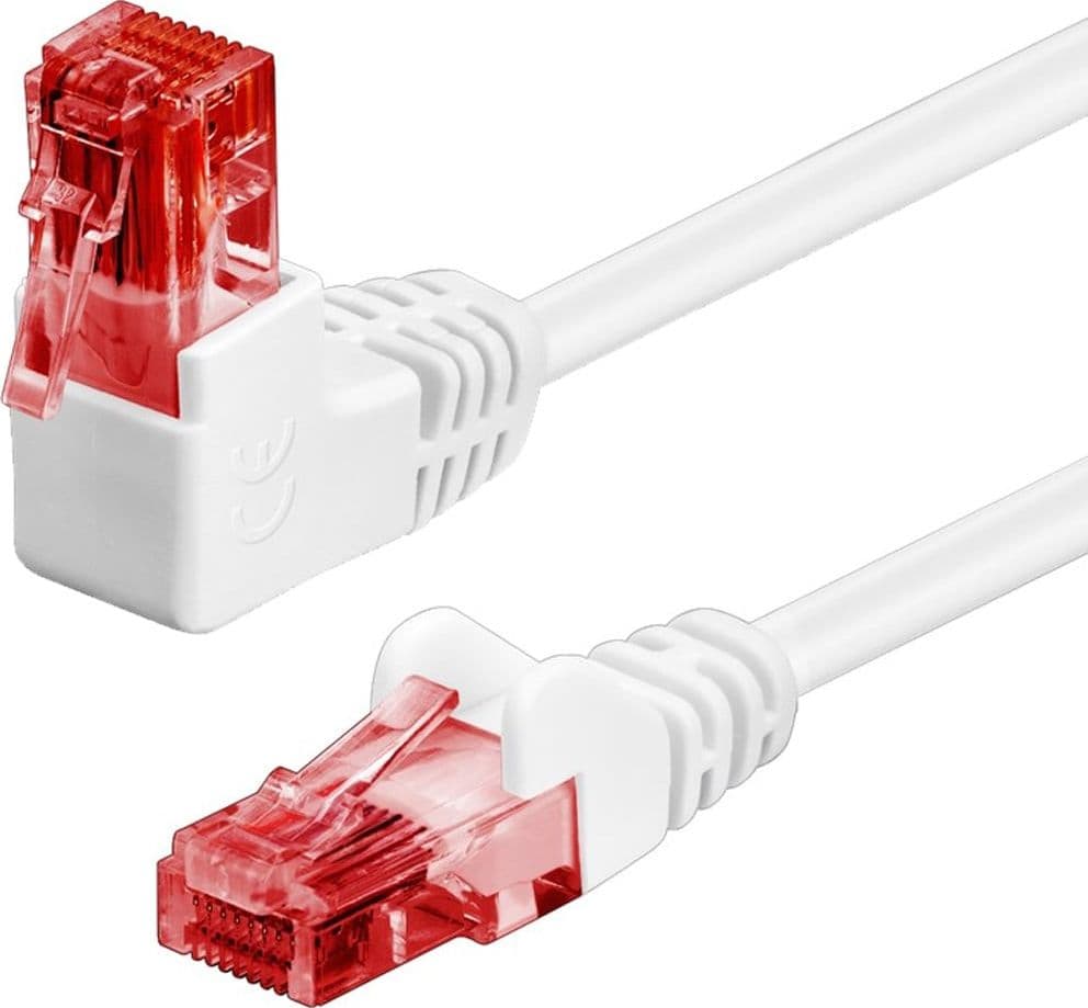 Cavo di rete Patch Connettore Angolato 90&deg CCA Cat.6 UTP 2m Bianco - 9