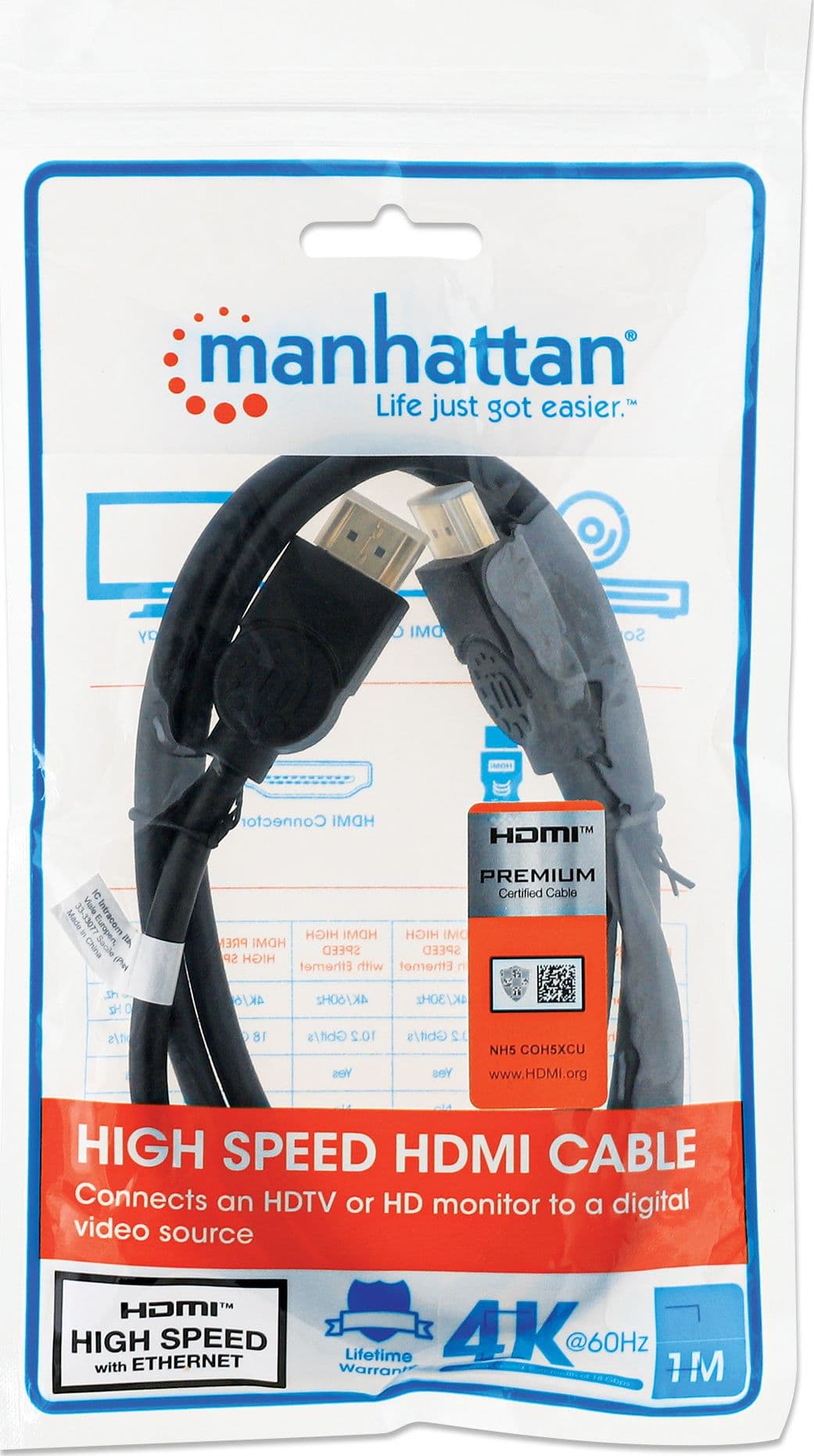 Cavo HDMI High Speed con Ethernet Premium 1m - 8