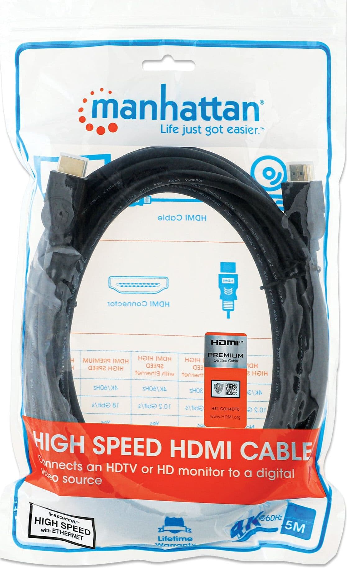 Cavo HDMI High Speed con Ethernet Premium 5m - 2