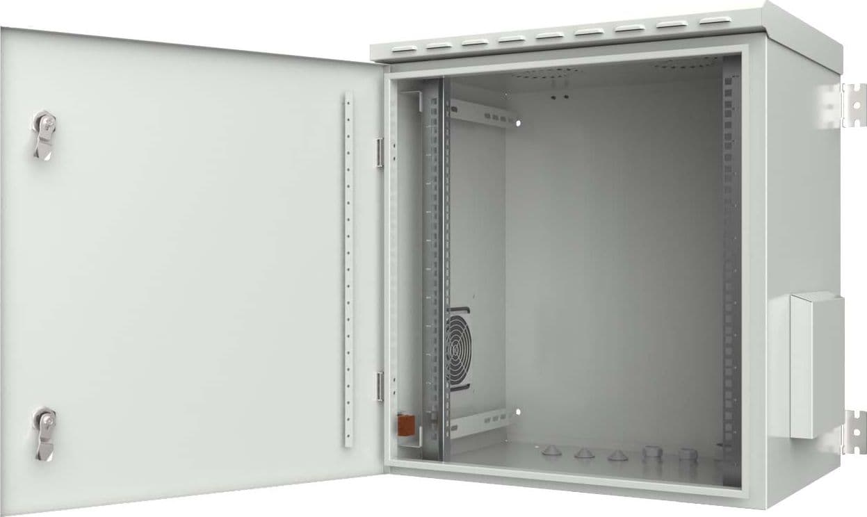 Armadio Rack 19'' a Parete 12U Grigio IP55 Porta Cieca prof. 600 mm - 2