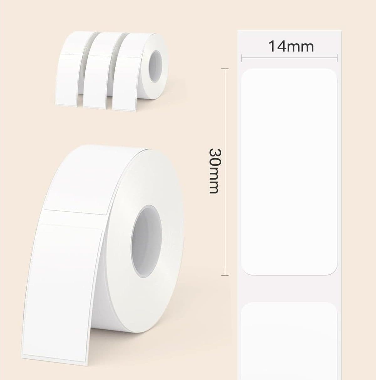 540 Etichette di Ricambio in Carta Termica Formato 14x30 mm - 2