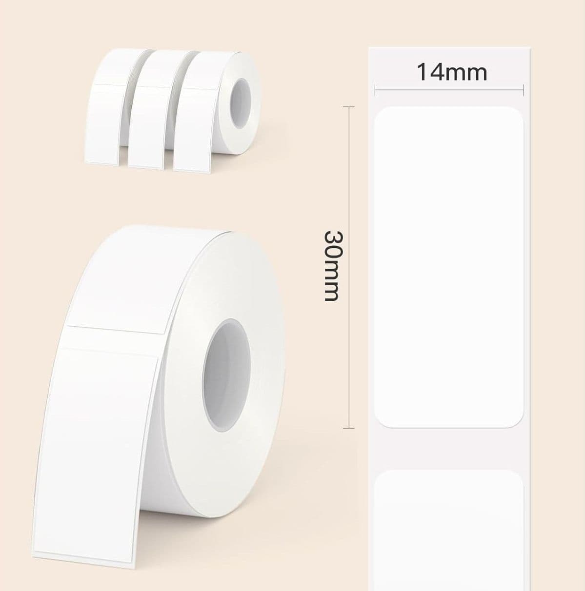 540 Etichette di Ricambio in Carta Termica Formato 14x30 mm - 7