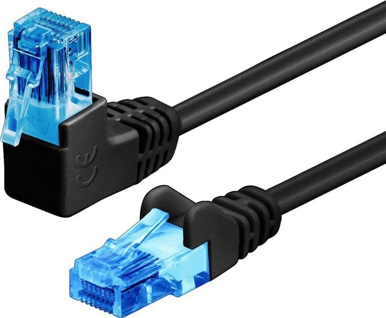 Cavo di rete Patch Connettore Angolato 90&deg CCA Cat.6A UTP 5m Nero - 5