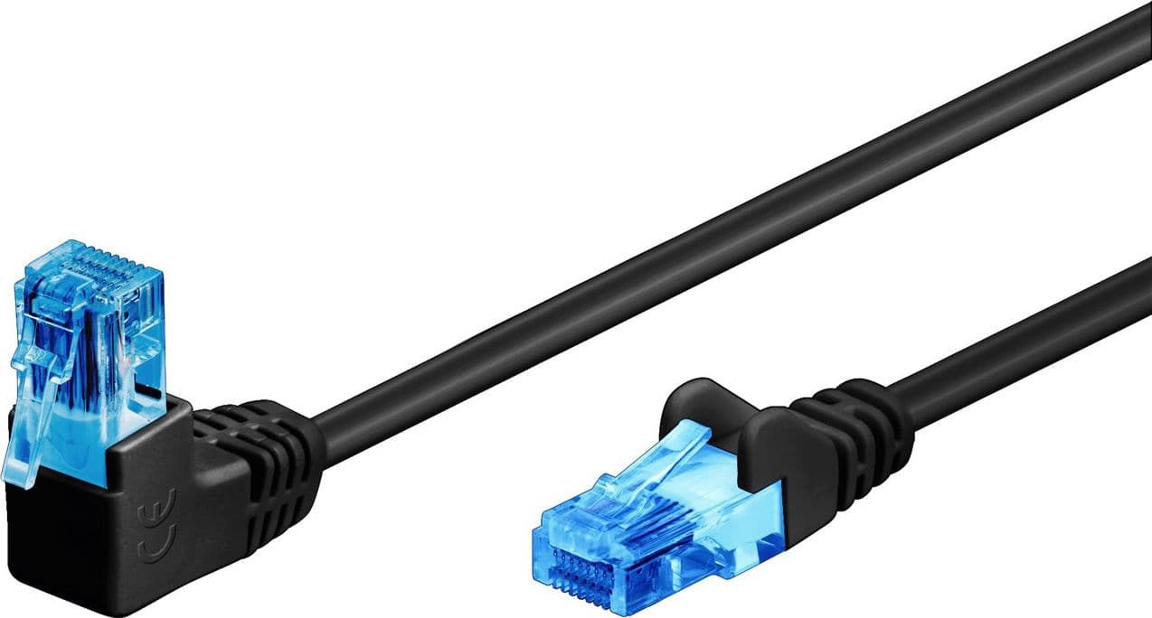 Cavo di rete Patch Connettore Angolato 90&deg CCA Cat.6A UTP 5m Nero - 7
